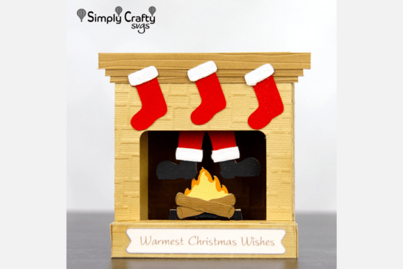 3D SVG Christmas Design: Santa in Fireplace Card Review for Bloggers
