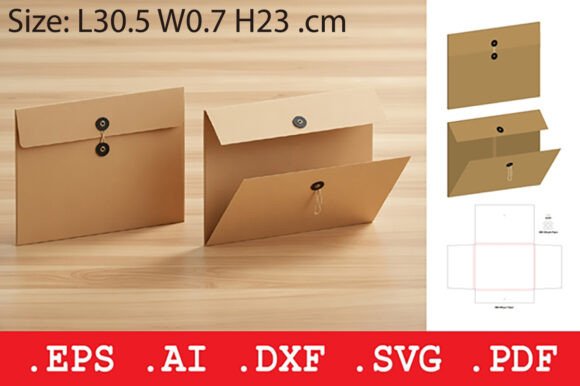 3D SVG Document Folder with String-Lock Mechanism for Crafters & Etsy Sellers