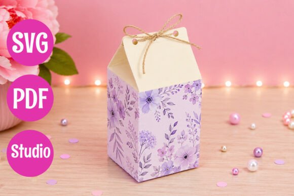 3D SVG Milk Box Template for Life Events And Celebrations