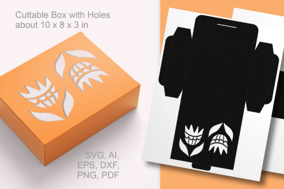 Abstract Flowers Rectangular Favor Box – A Spring-Inspired 3D SVG for Designers and Makers