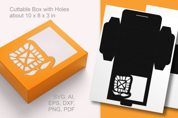 Abstract Sunflower 1 Rectangular Box 3D SVG for Spring Crafting