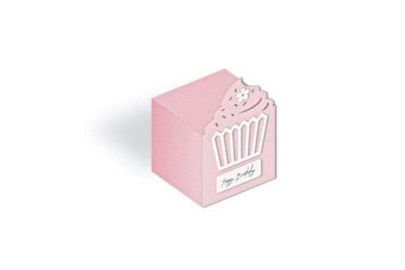 Cutout Cupcake Birthday Favour Cube Box – 3D SVG for Real Birthday Crafts