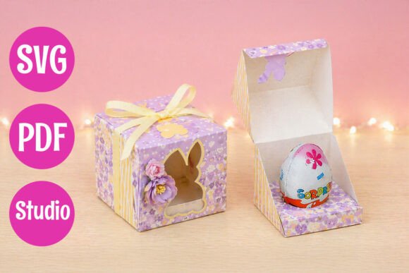 Easter 3D SVG Gift Box with Rabbit Shape