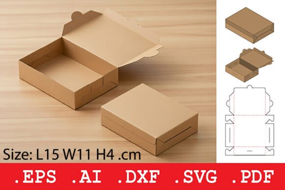 Folding Tab Rectangular Retail Box: A 3D SVG Design for Clean, Professional Branding
