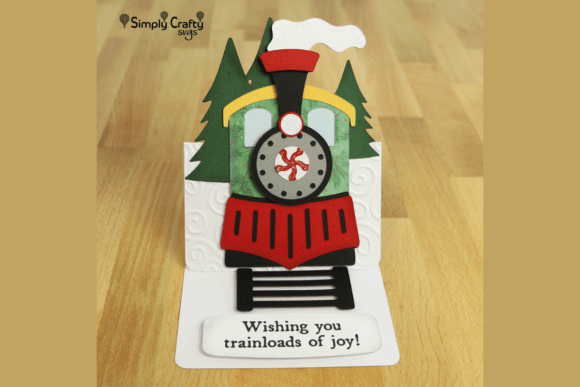 Holiday Express Train Card SVG: Festive 3D Design for Christmas Branding