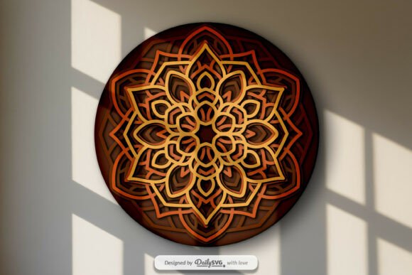 Layered Mandala Shadow Box SVG: A 3D SVG Design for Elegant Branding