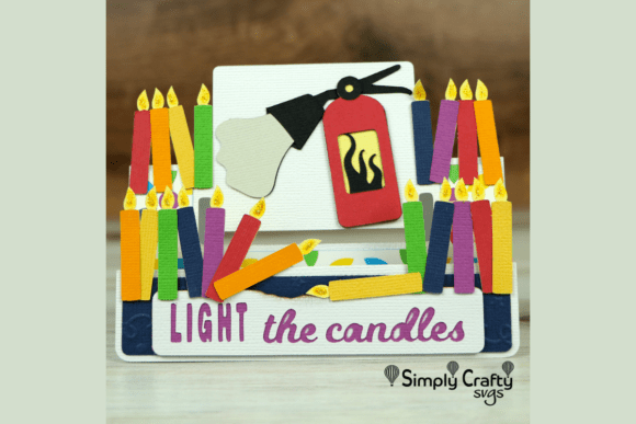 Light the Candles Card SVG: Playful 3D Design for Birthday-Themed Branding