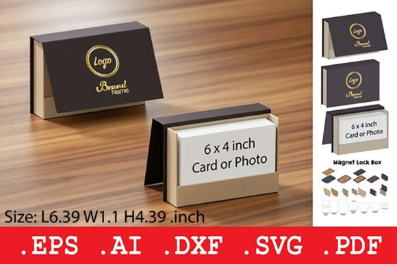 Magnet Rigid Lock Box for Card or Photo – A 3D SVG Packaging Design for Stylish Handmade Objects