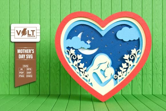 Mother s Day Heart Multilayered 3D SVG Design Review