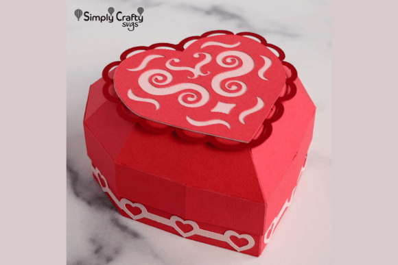 Rounded Heart Box SVG for 3D Valentine's Day Crafts