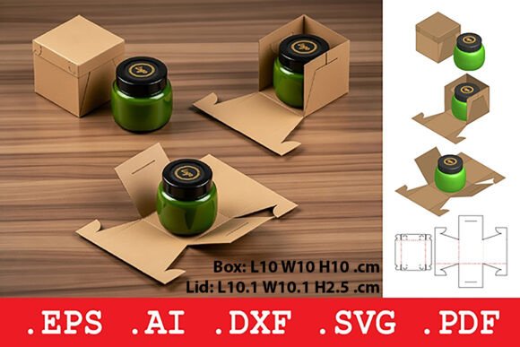 Square Self Locking Gift Box: A 3D SVG for Modern Branding and Marketing