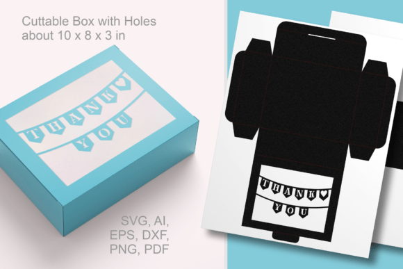 Thank You Banner Rectangular Favor Box: A 3D SVG for Life Events And Celebrations
